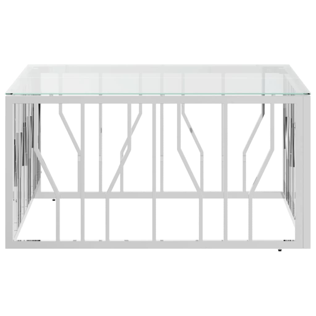Table basse 80x80x40 cm acier inoxydable et verre - XIOS