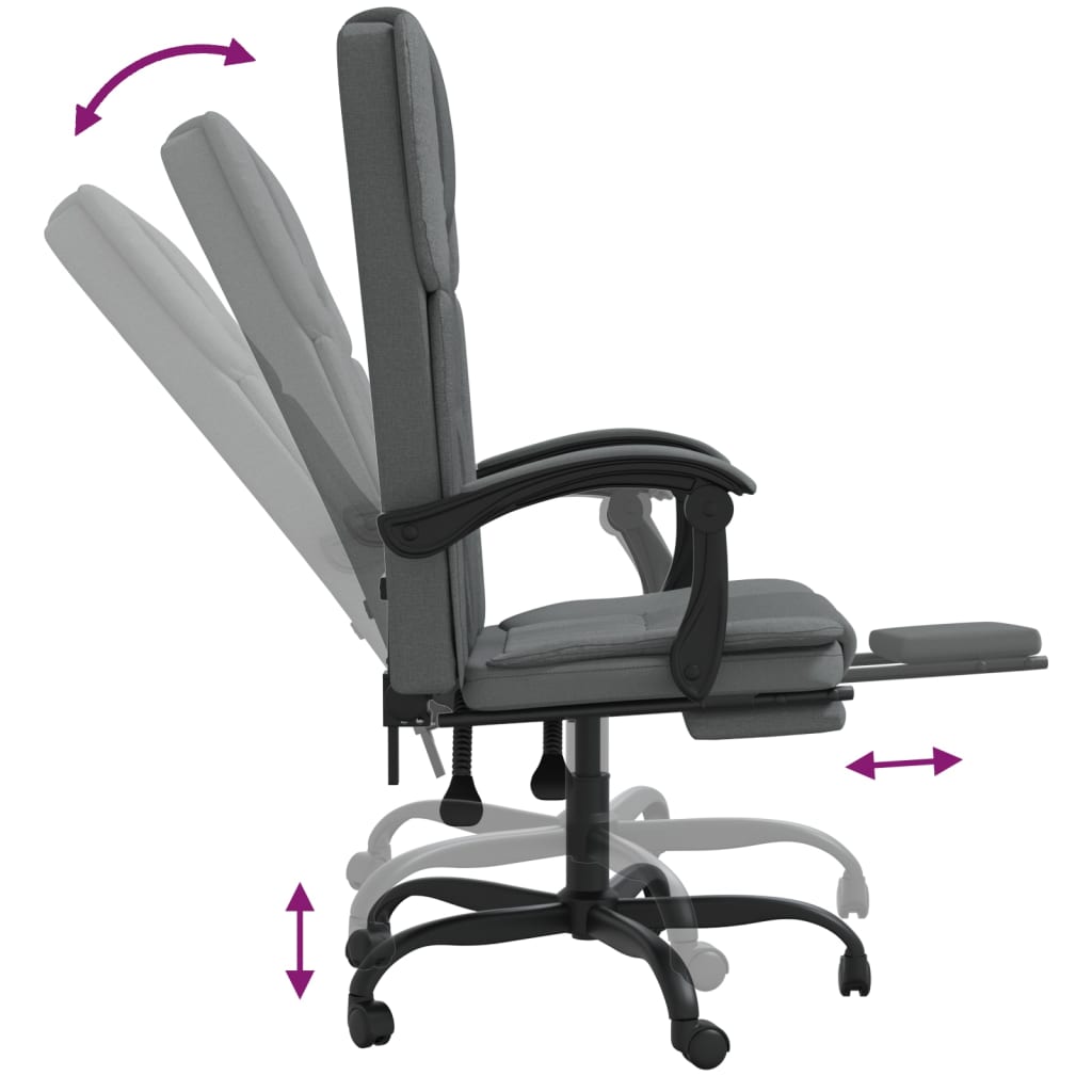 Fauteuil inclinable de bureau Gris foncé Tissu - XIOS