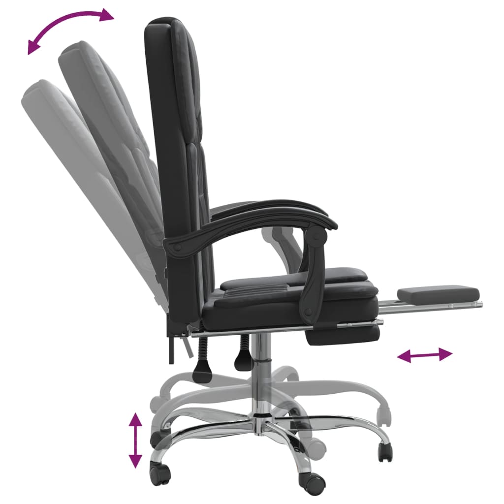 Fauteuil inclinable de bureau Noir Similicuir