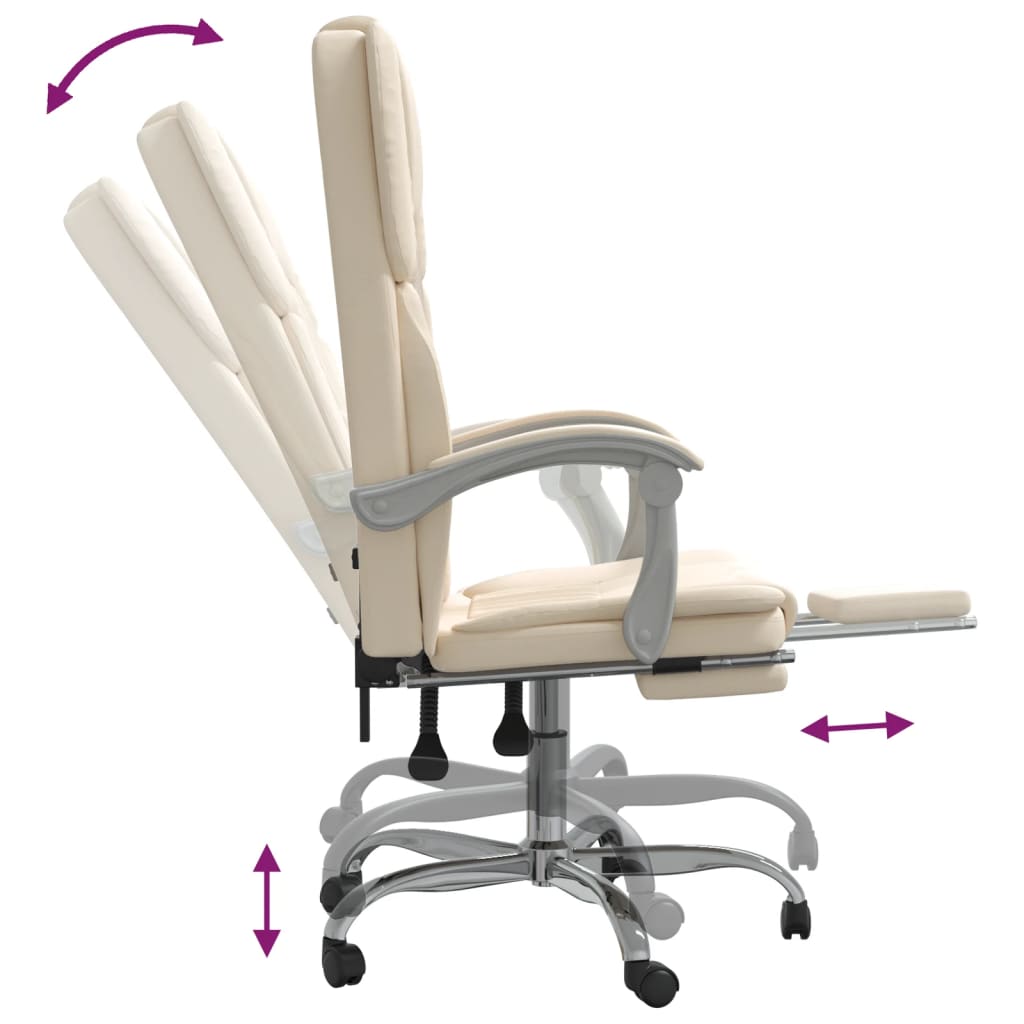 Fauteuil inclinable de bureau Crème Similicuir - XIOS