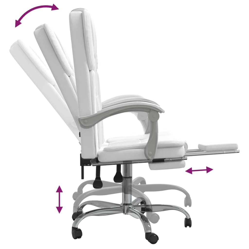 Fauteuil inclinable de bureau Blanc Similicuir - XIOS