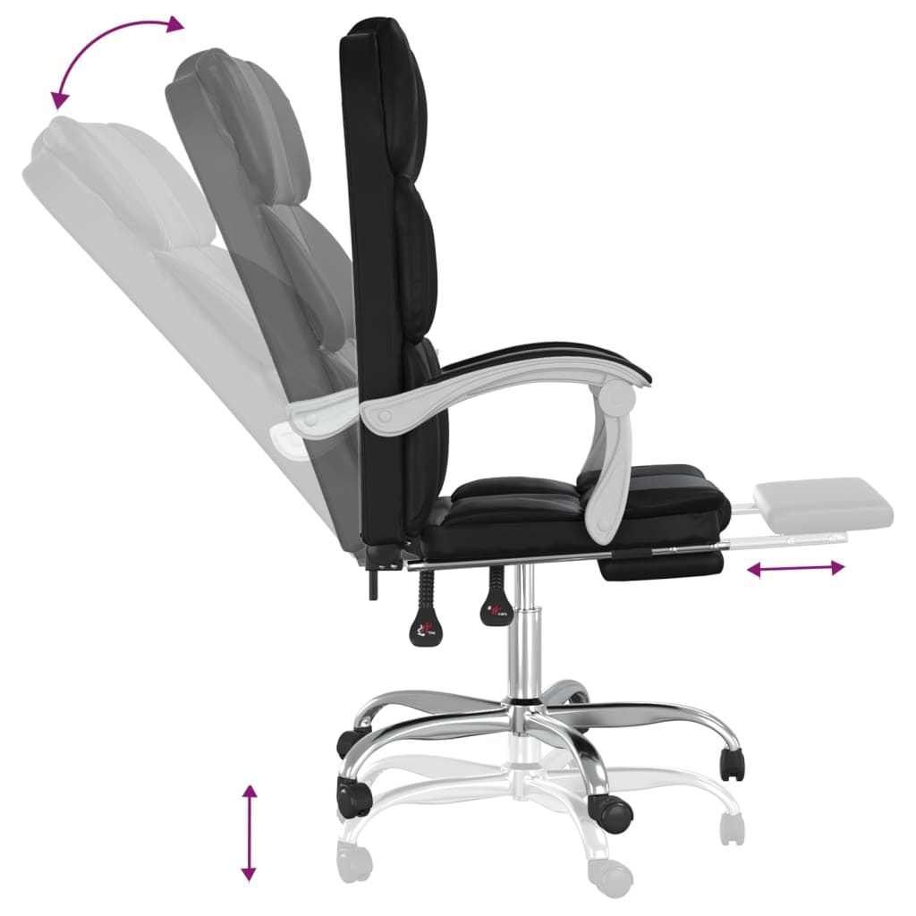 Fauteuil inclinable de bureau Noir Similicuir - XIOS