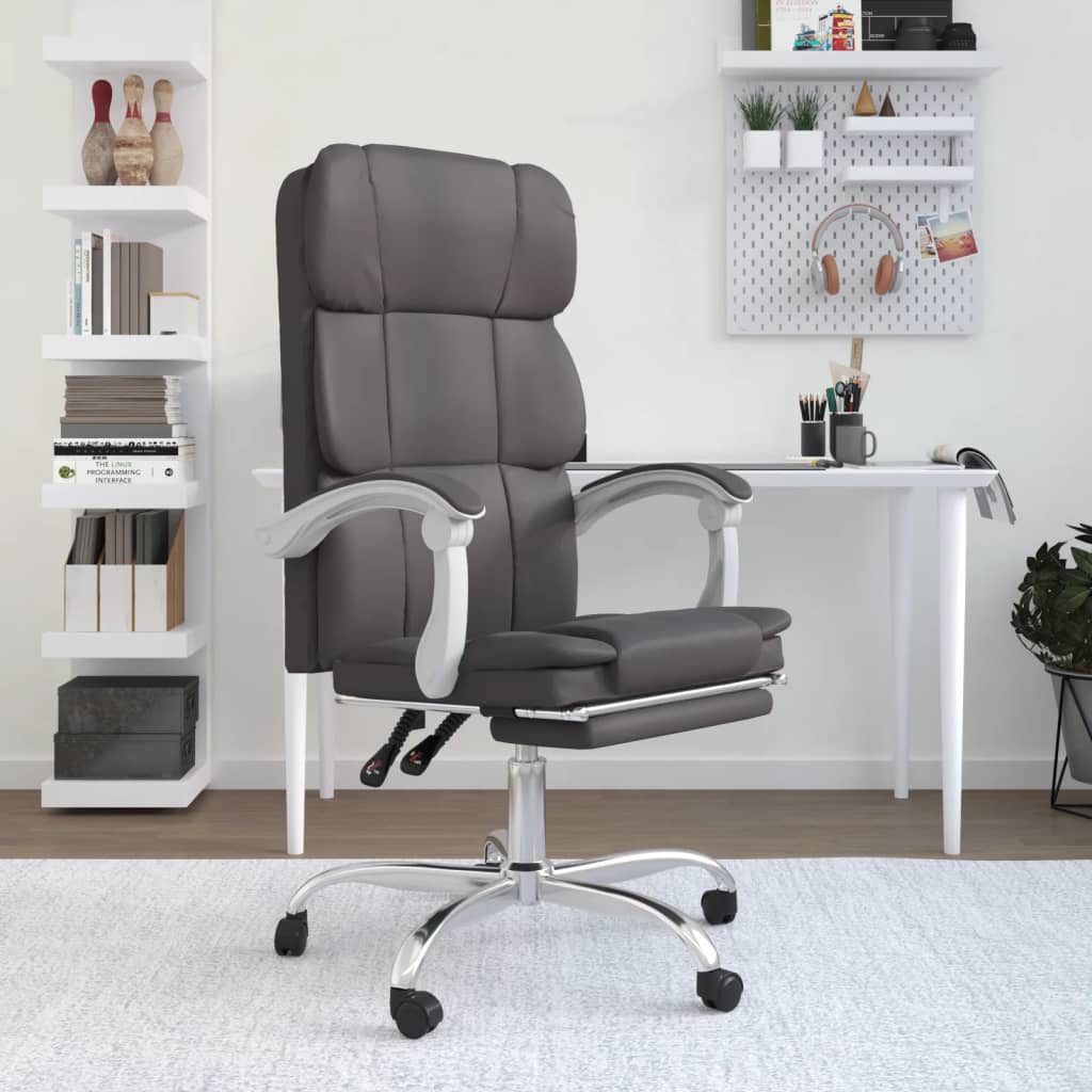 Fauteuil inclinable de bureau Gris Similicuir - XIOS