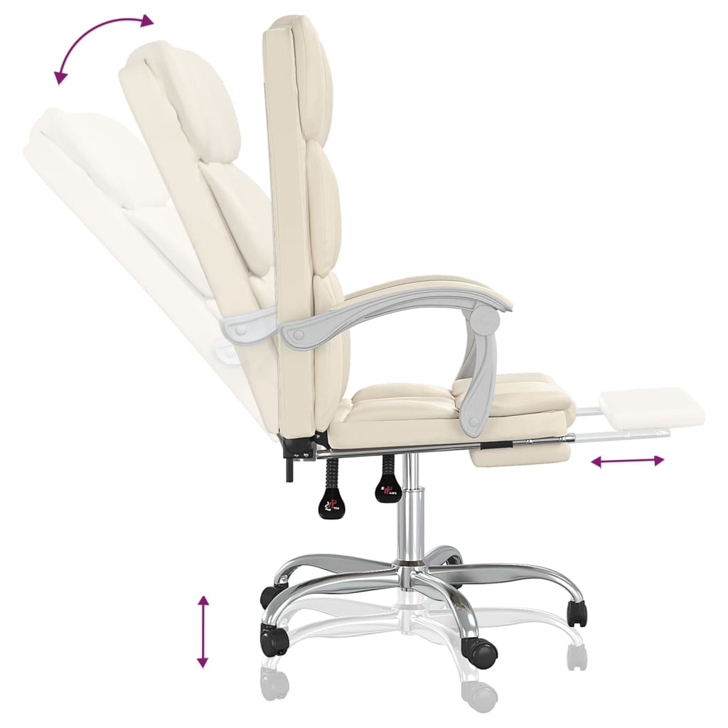 Fauteuil inclinable de bureau Crème Similicuir - XIOS