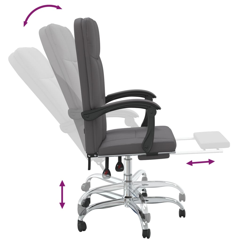Fauteuil inclinable de bureau Gris Similicuir - XIOS