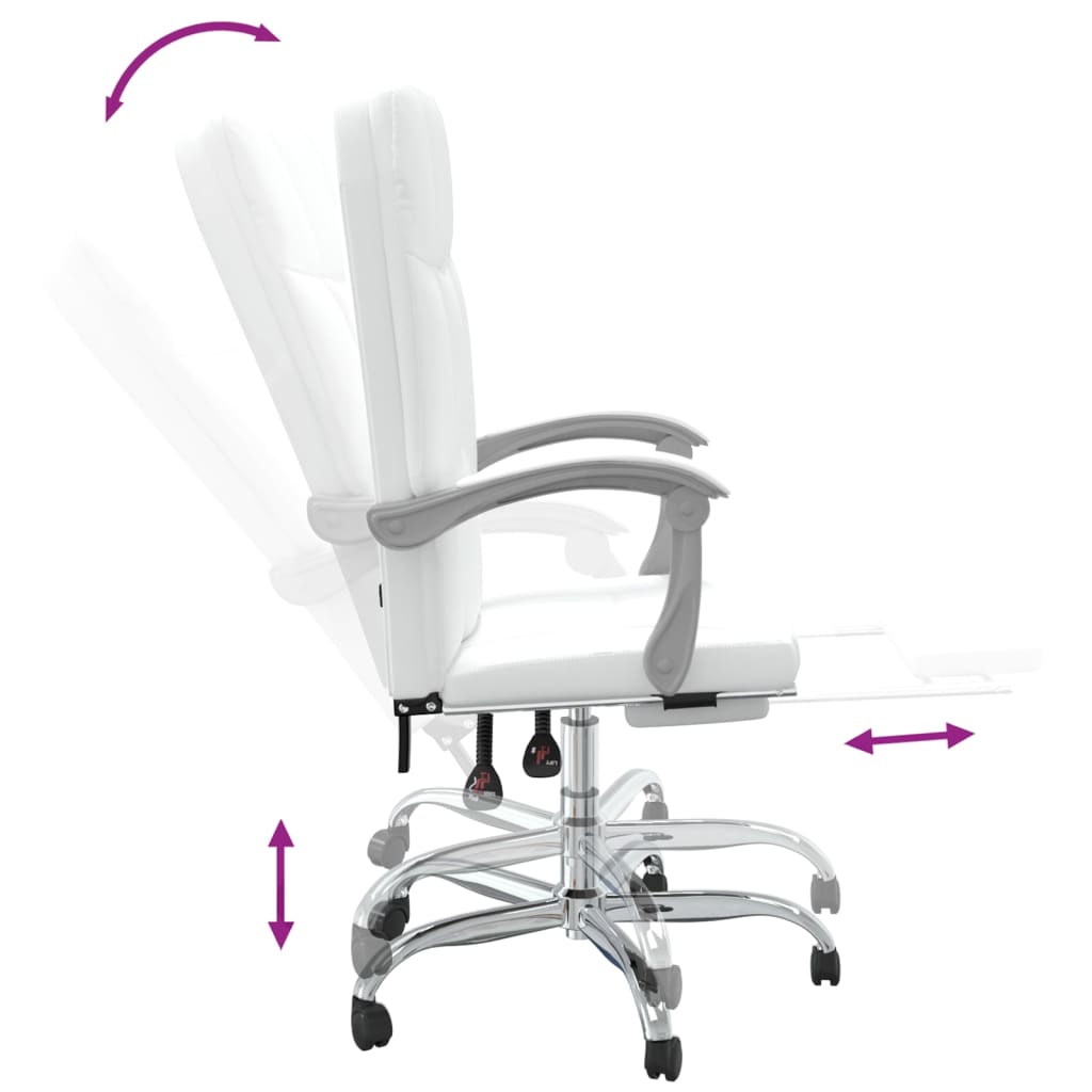 Fauteuil inclinable de bureau Blanc Similicuir - XIOS