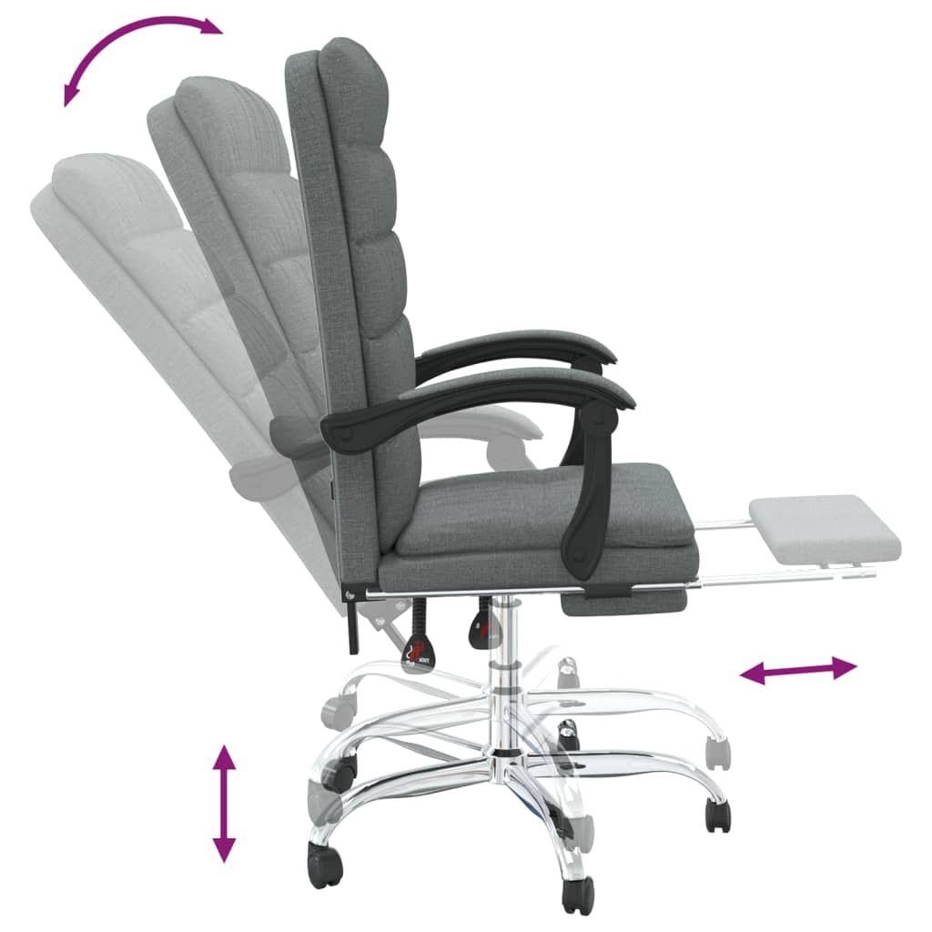 Fauteuil inclinable de bureau Gris foncé Tissu - XIOS