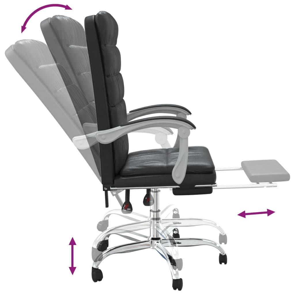 Fauteuil inclinable de bureau Noir Similicuir