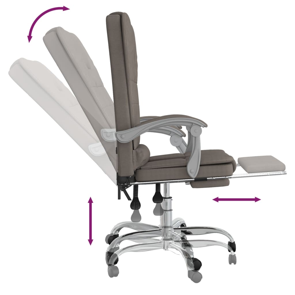 Fauteuil de massage inclinable de bureau Taupe Tissu - XIOS