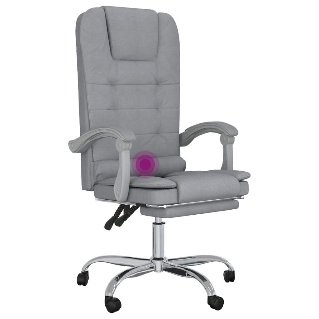 Fauteuil de massage inclinable de bureau Gris clair Tissu - XIOS