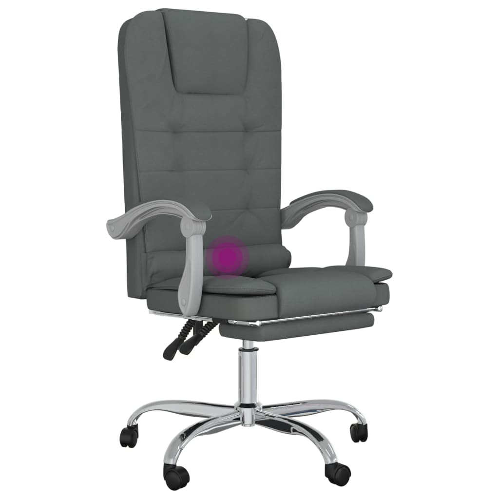 Fauteuil de massage inclinable de bureau Gris foncé Tissu - XIOS