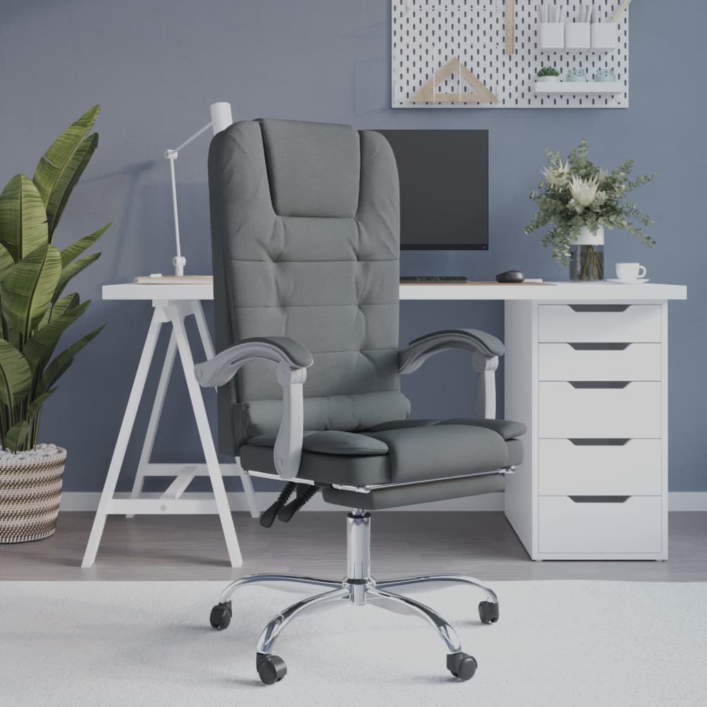 Fauteuil de massage inclinable de bureau Gris foncé Tissu - XIOS