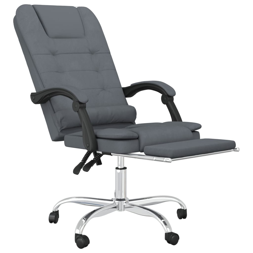 Fauteuil de massage inclinable de bureau Gris foncé Velours - XIOS