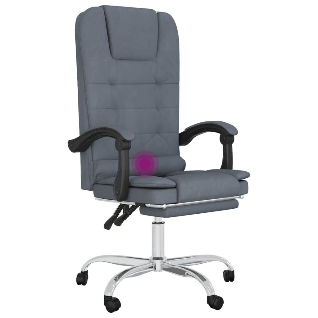 Fauteuil de massage inclinable de bureau Gris foncé Velours - XIOS