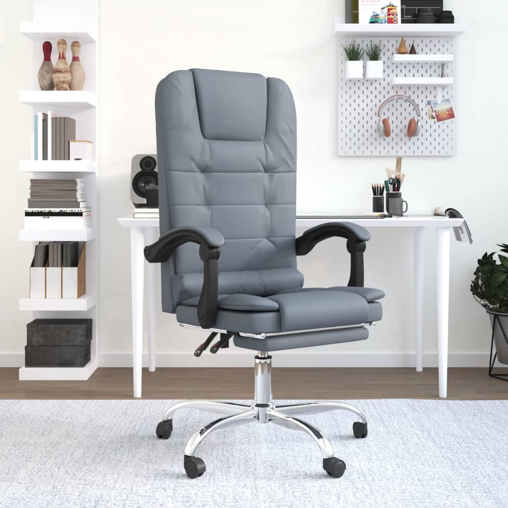 Fauteuil de massage inclinable de bureau Gris foncé Velours - XIOS