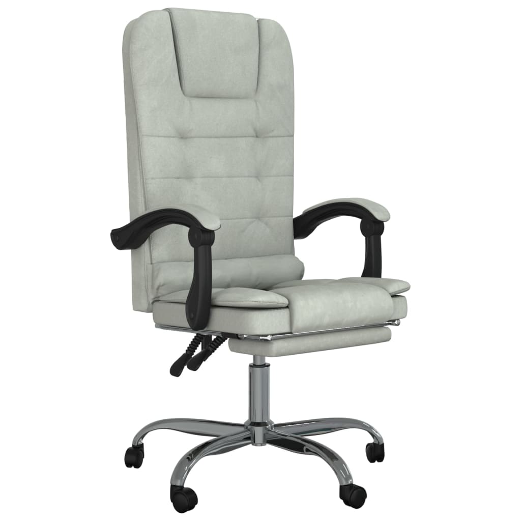 Fauteuil de massage inclinable de bureau Gris clair Velours - XIOS