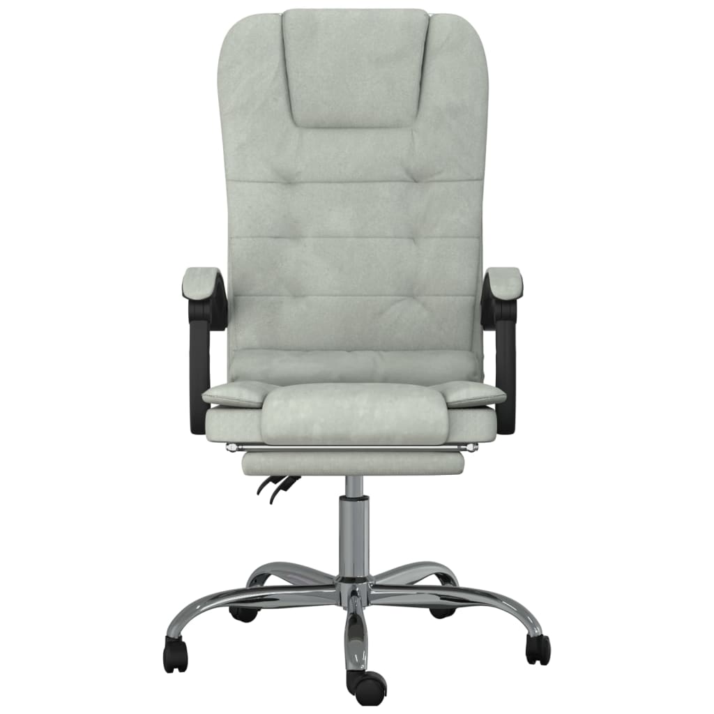 Fauteuil de massage inclinable de bureau Gris clair Velours - XIOS