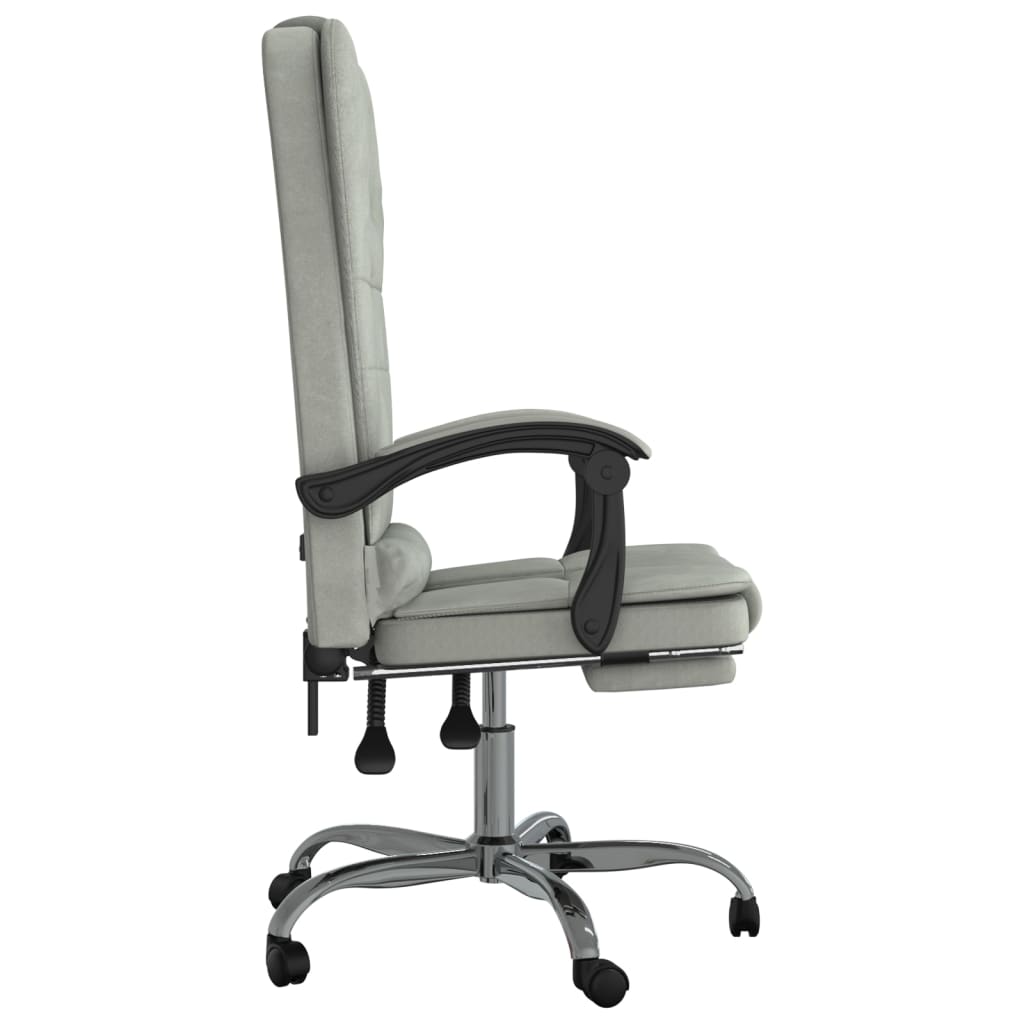 Fauteuil de massage inclinable de bureau Gris clair Velours - XIOS