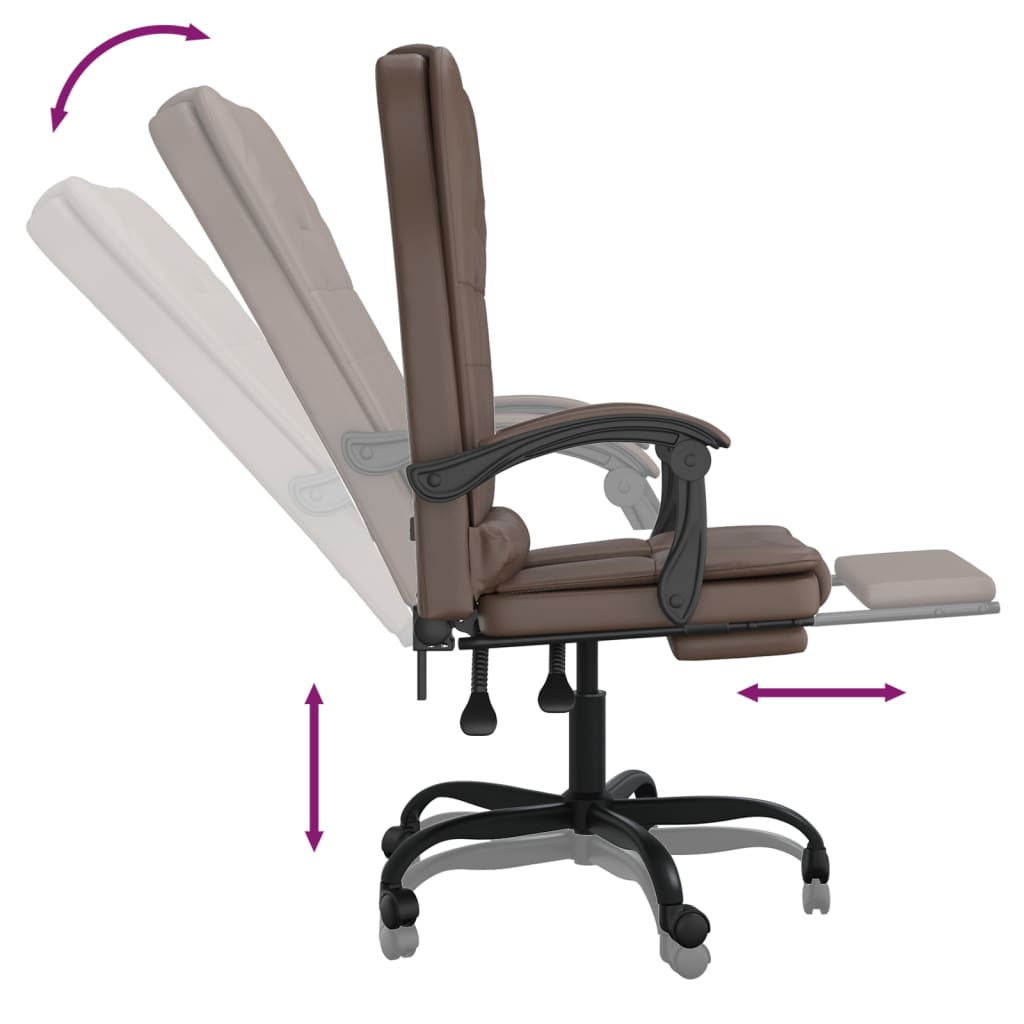 Fauteuil de massage inclinable de bureau Marron Similicuir - XIOS
