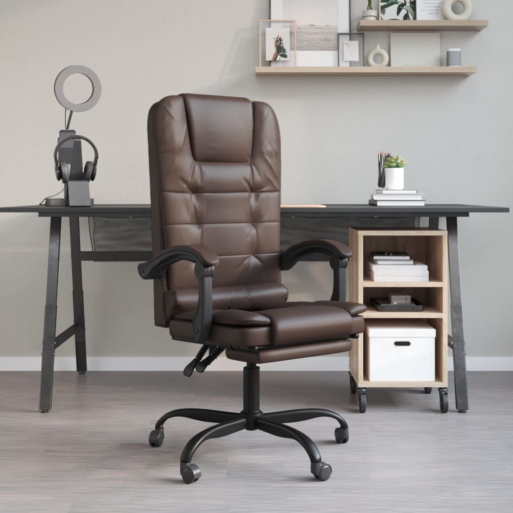 Fauteuil de massage inclinable de bureau Marron Similicuir - XIOS