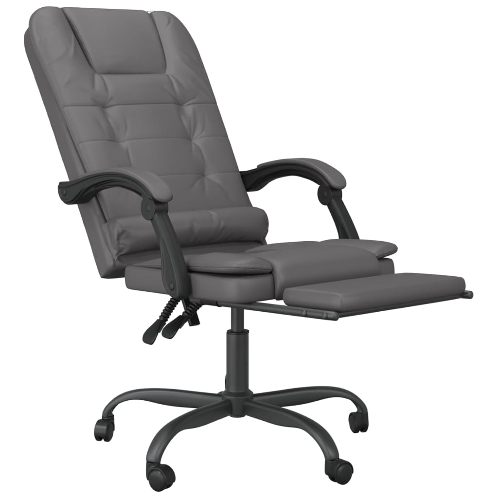 Fauteuil de massage inclinable de bureau Gris Similicuir - XIOS