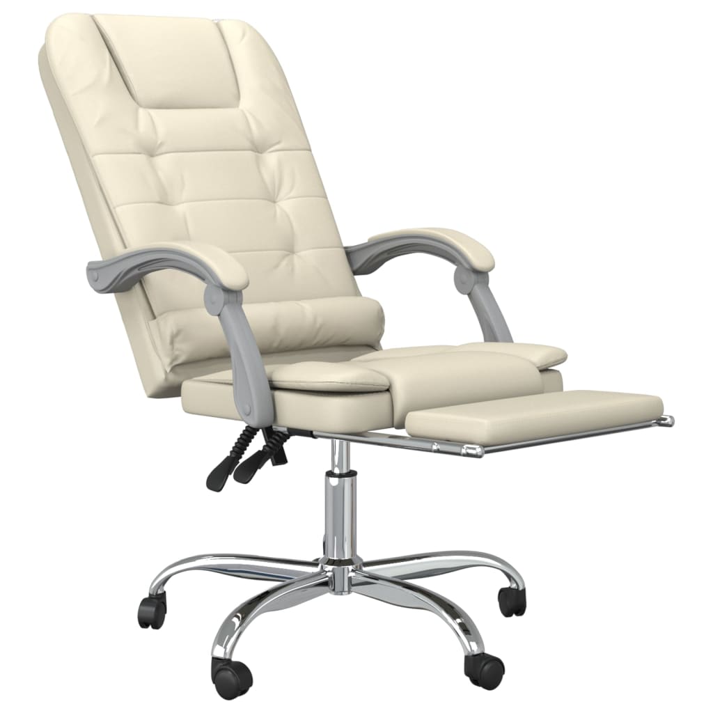 Fauteuil de massage inclinable de bureau Crème Similicuir - XIOS