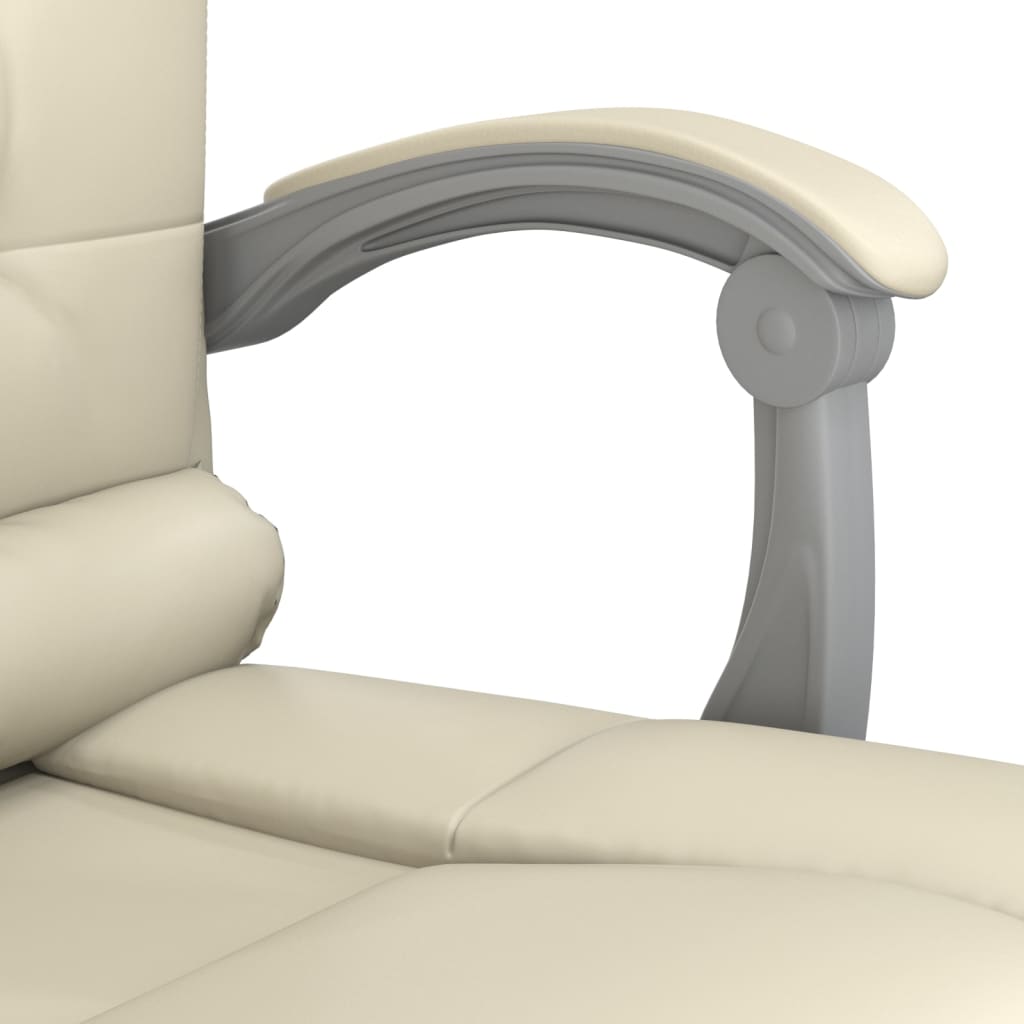 Fauteuil de massage inclinable de bureau Crème Similicuir - XIOS