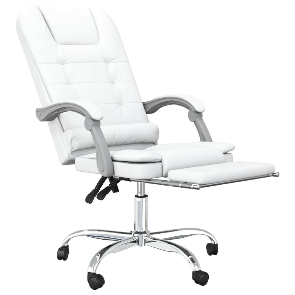 Fauteuil de massage inclinable de bureau Blanc Similicuir - XIOS