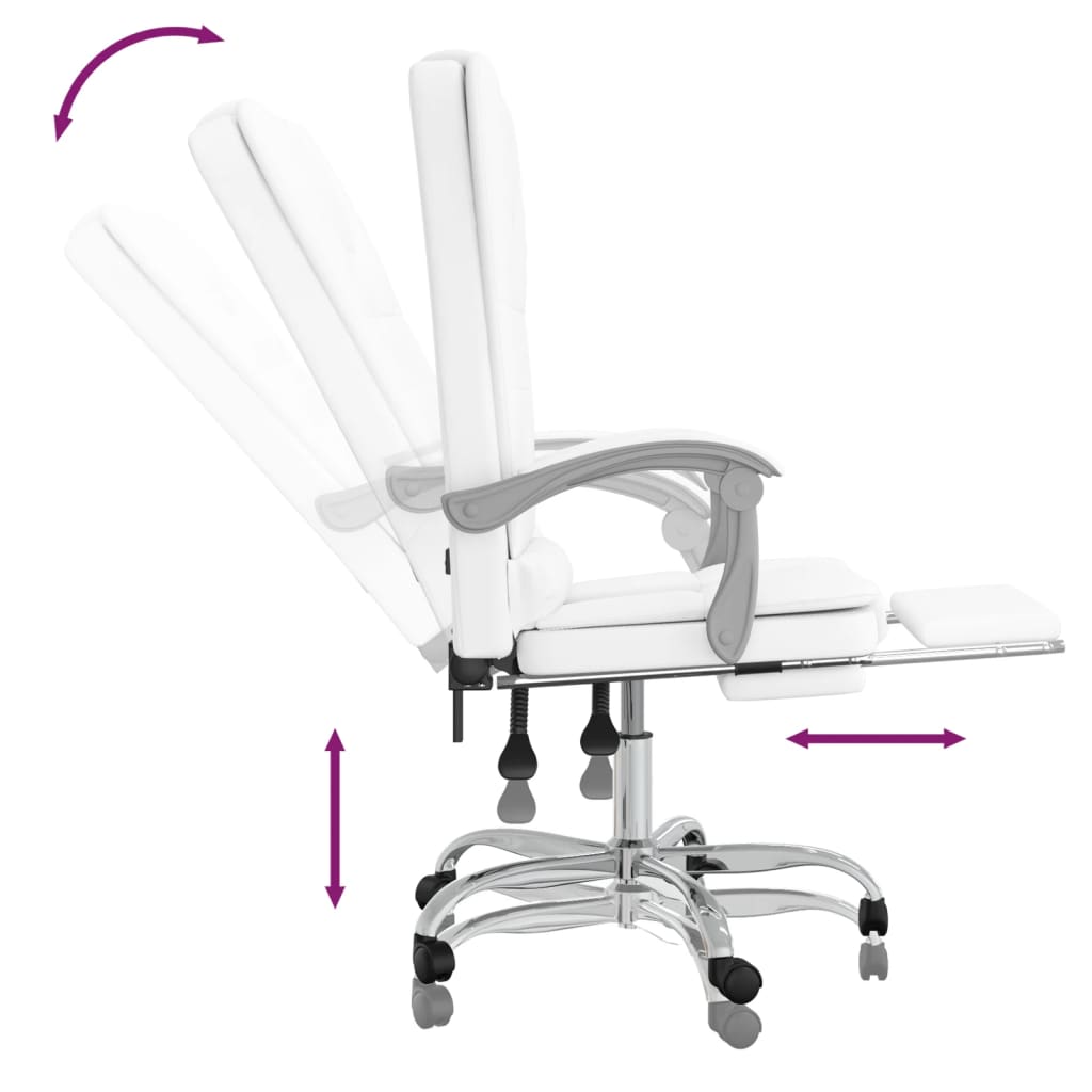 Fauteuil de massage inclinable de bureau Blanc Similicuir - XIOS