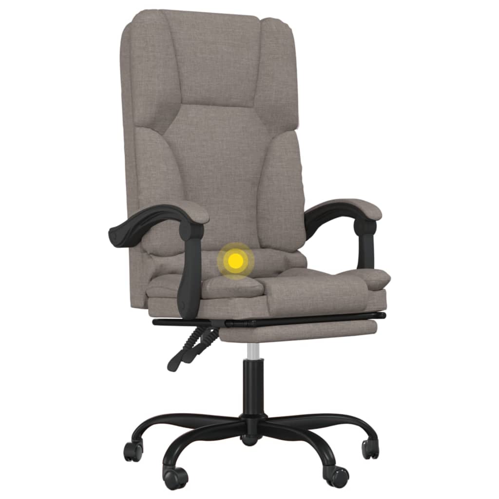 Fauteuil de massage inclinable de bureau Taupe Tissu - XIOS