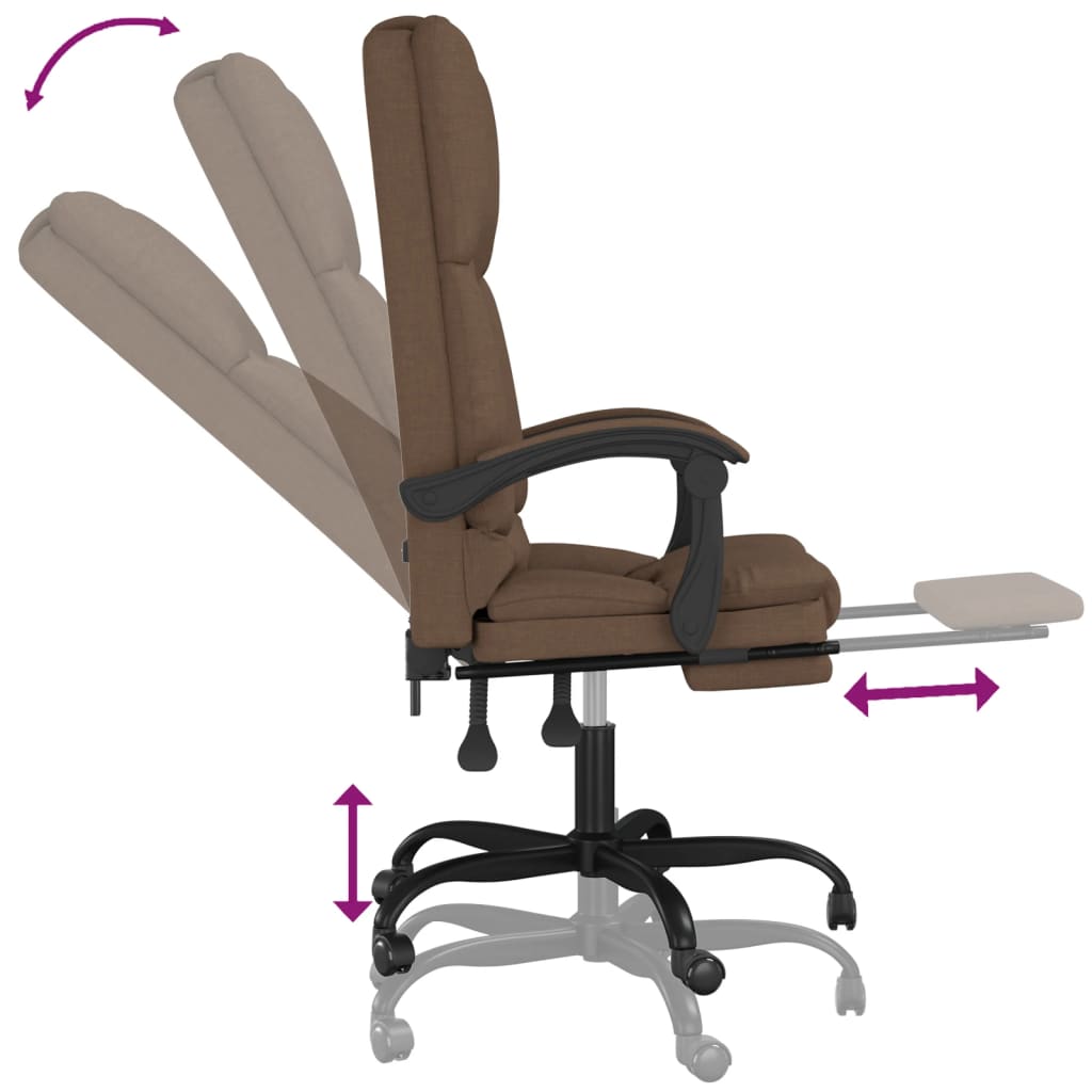 Fauteuil de massage inclinable de bureau Marron Tissu - XIOS