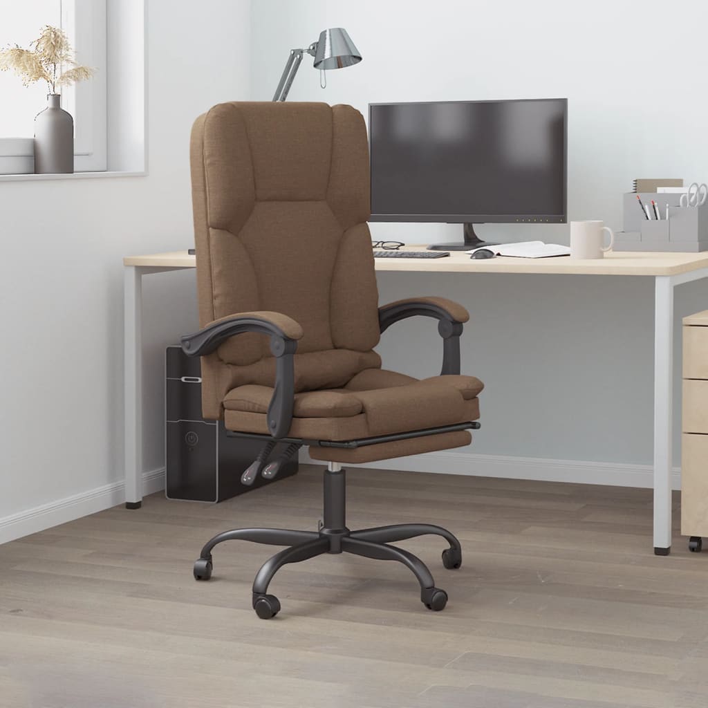 Fauteuil de massage inclinable de bureau Marron Tissu - XIOS