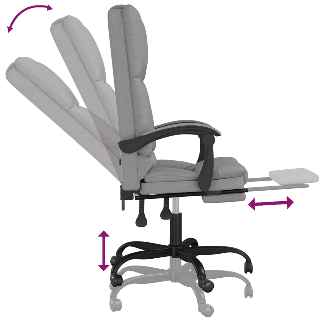Fauteuil de massage inclinable de bureau Gris clair Tissu - XIOS