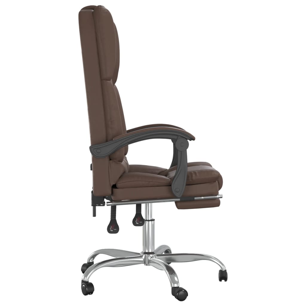 Fauteuil de massage inclinable de bureau Marron Similicuir - XIOS