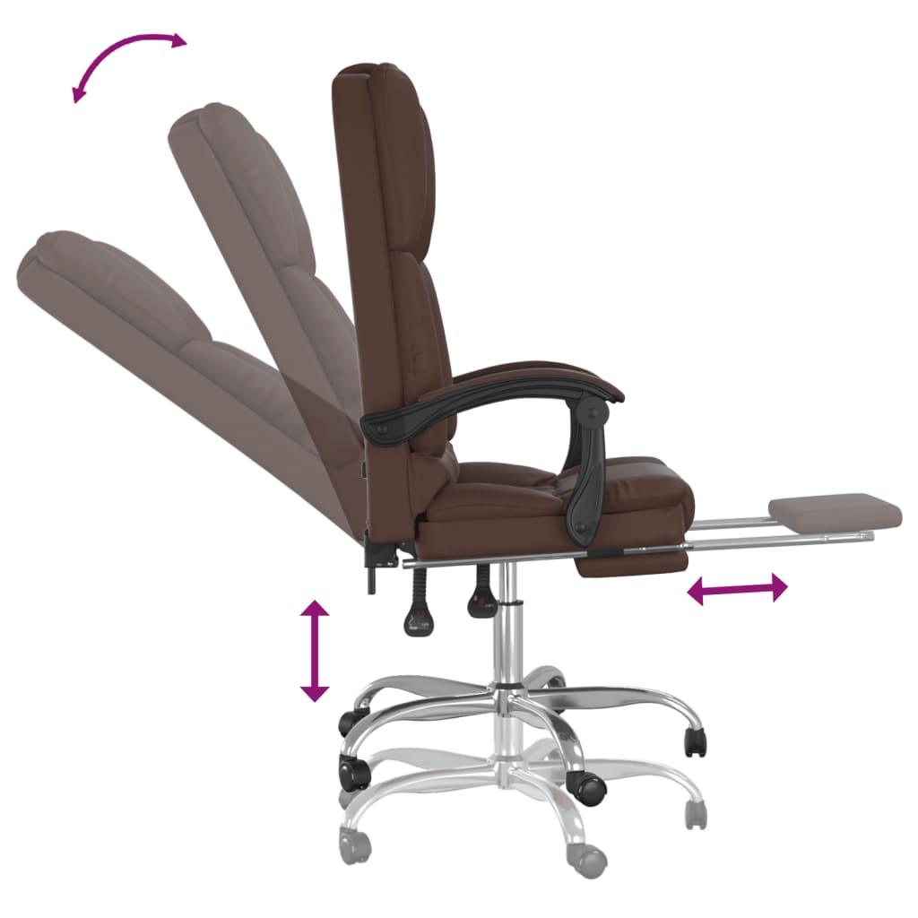 Fauteuil de massage inclinable de bureau Marron Similicuir - XIOS