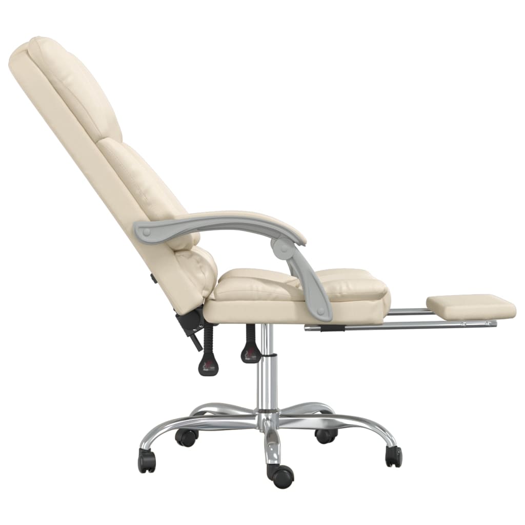 Fauteuil de massage inclinable de bureau Crème Similicuir - XIOS
