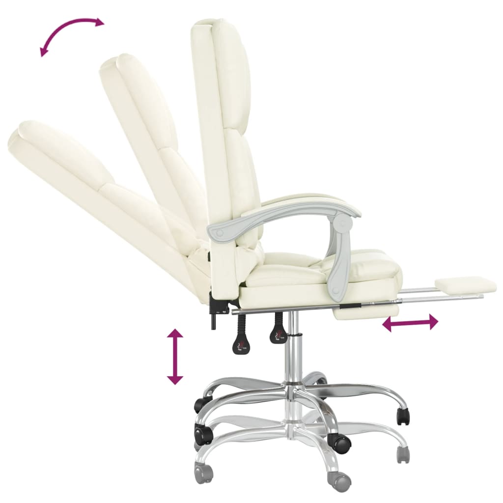 Fauteuil de massage inclinable de bureau Crème Similicuir - XIOS