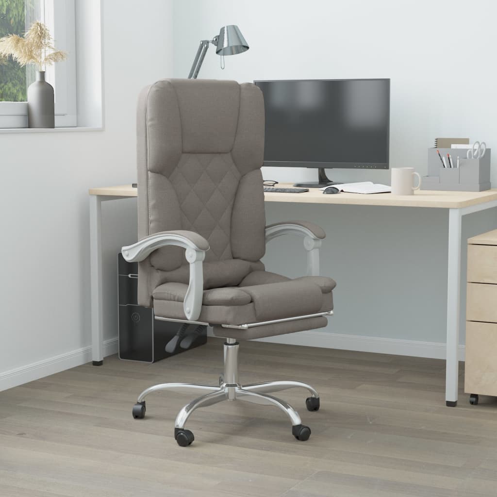 Fauteuil de massage inclinable de bureau Taupe Tissu - XIOS