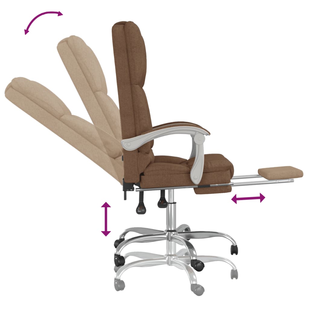 Fauteuil de massage inclinable de bureau Marron Tissu - XIOS