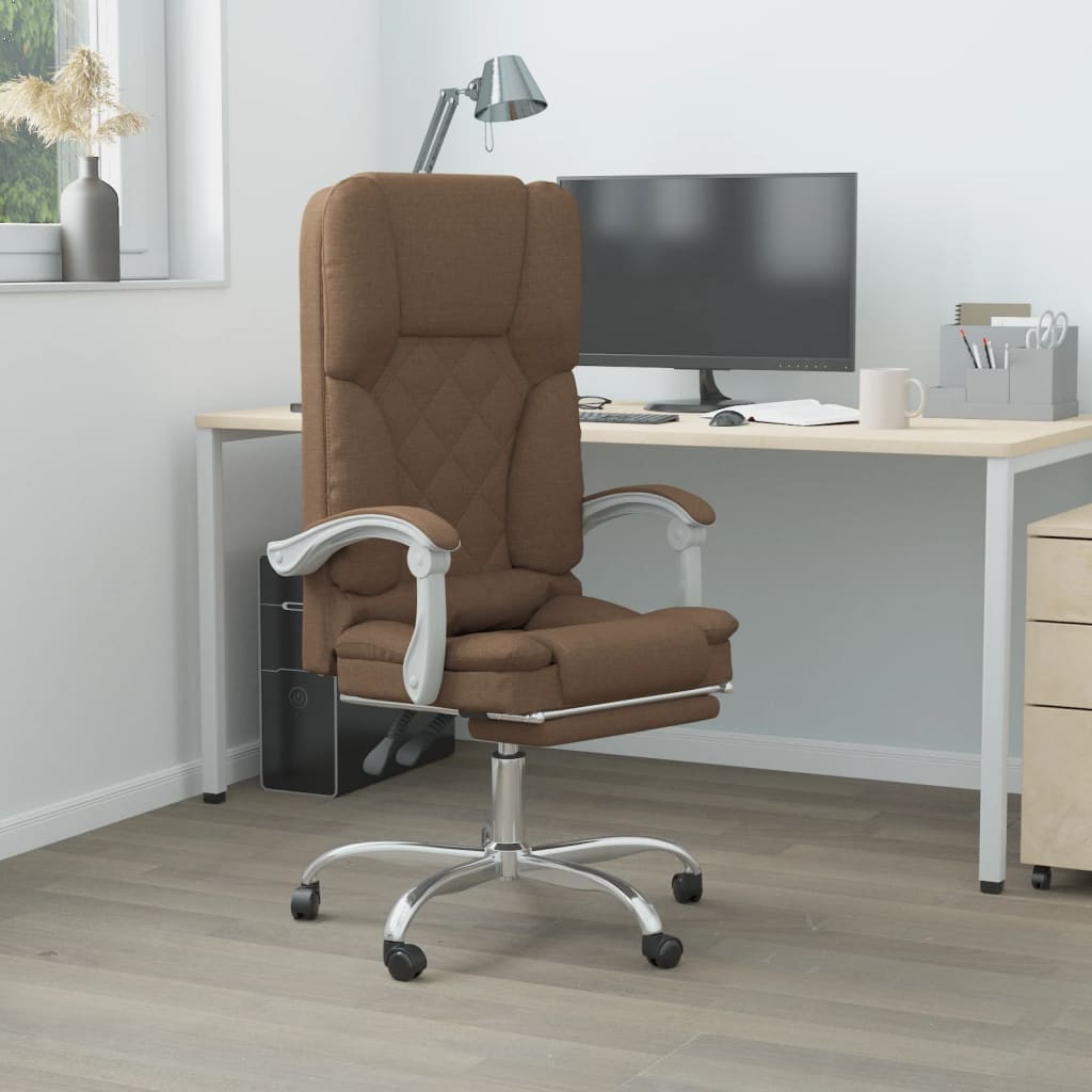 Fauteuil de massage inclinable de bureau Marron Tissu - XIOS