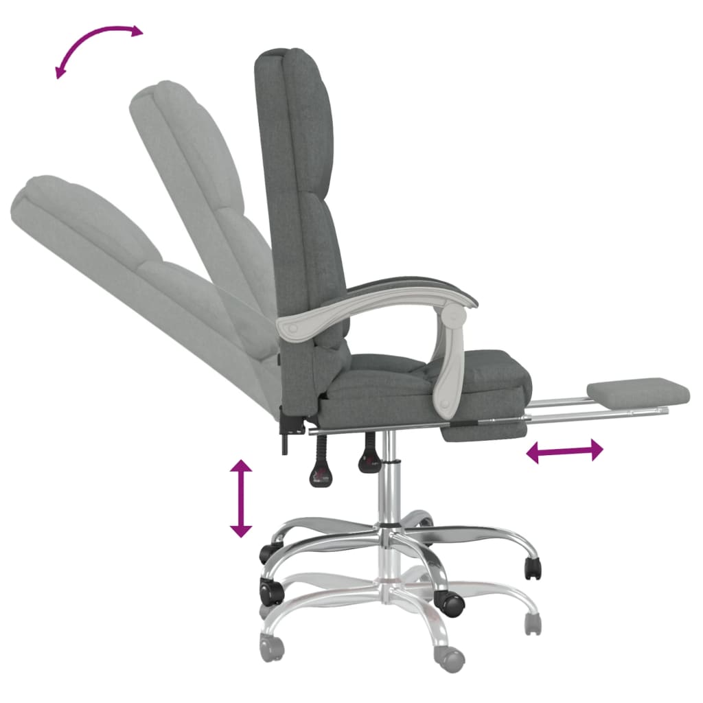 Fauteuil de massage inclinable de bureau Gris foncé Tissu - XIOS