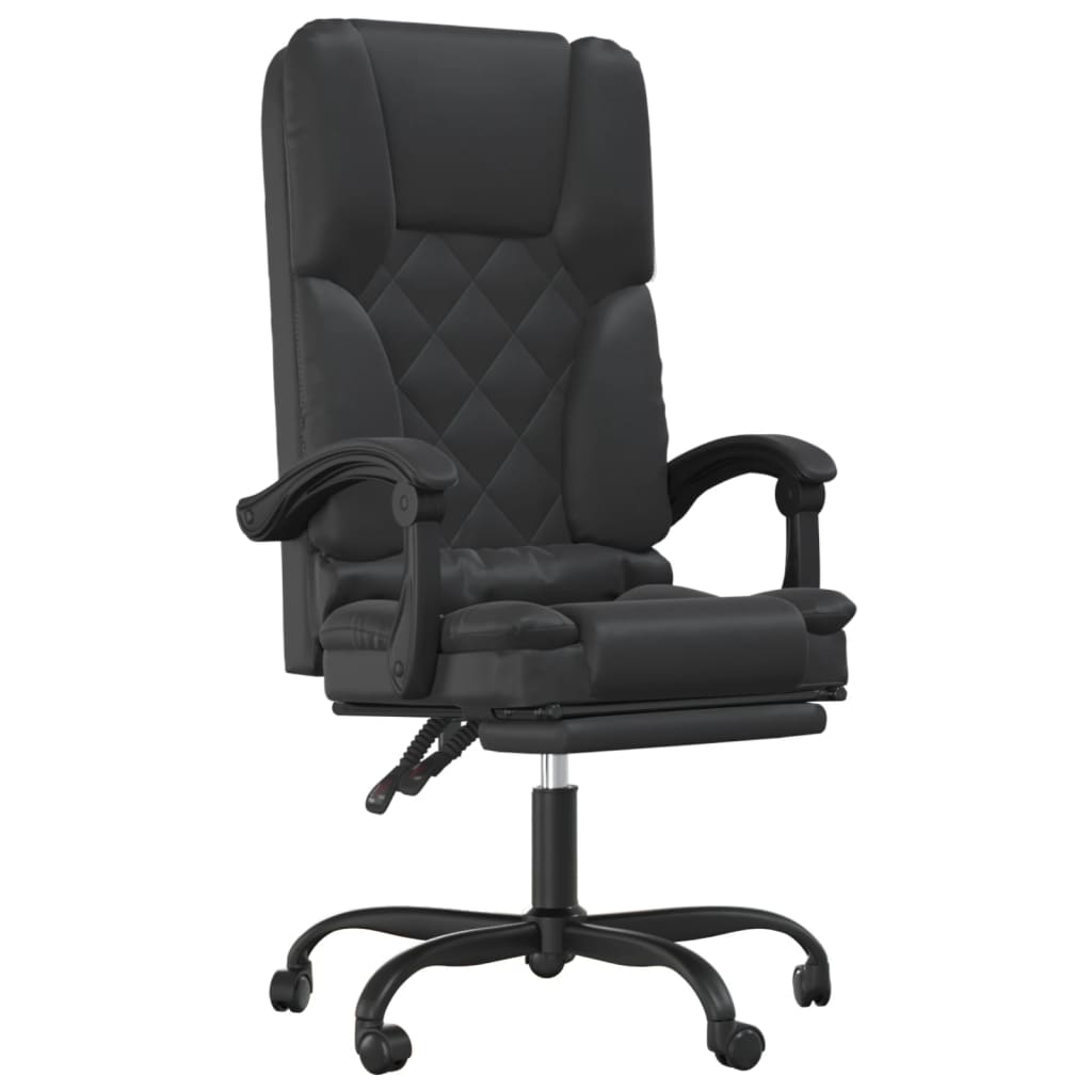 Fauteuil de massage inclinable de bureau Noir Similicuir