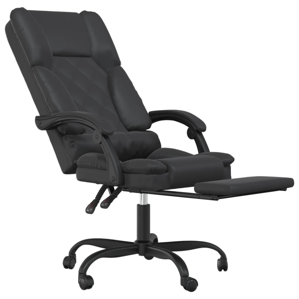 Fauteuil de massage inclinable de bureau Noir Similicuir