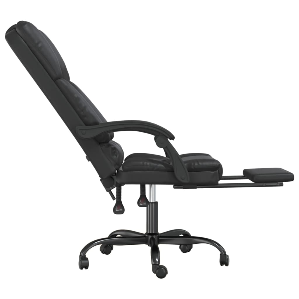 Fauteuil de massage inclinable de bureau Noir Similicuir