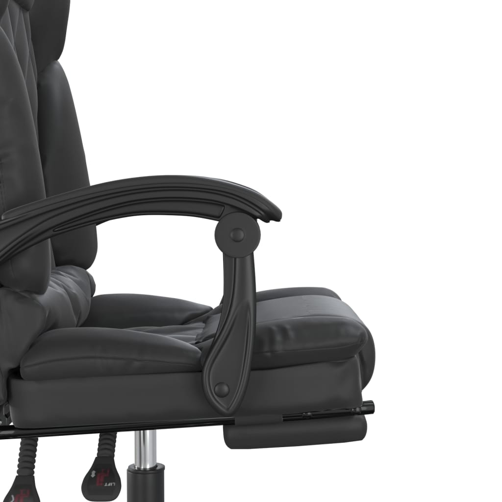Fauteuil de massage inclinable de bureau Noir Similicuir