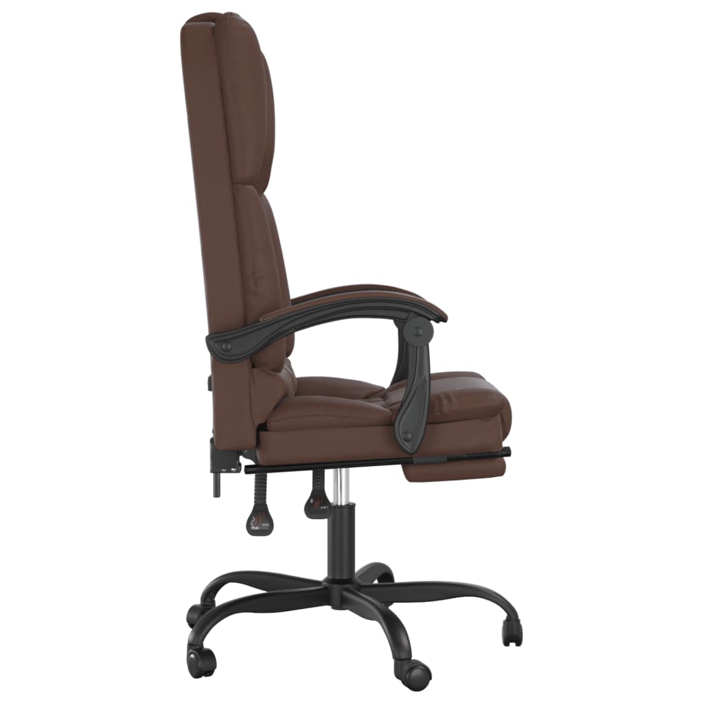 Fauteuil de massage inclinable de bureau Marron Similicuir - XIOS