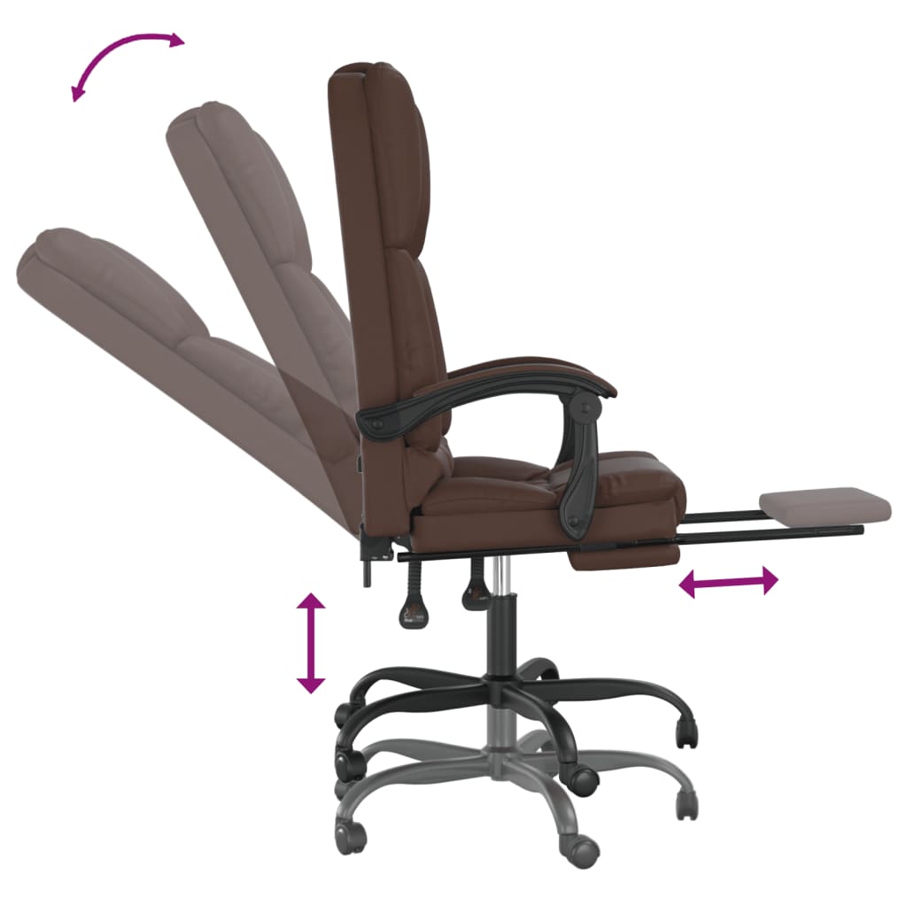 Fauteuil de massage inclinable de bureau Marron Similicuir - XIOS