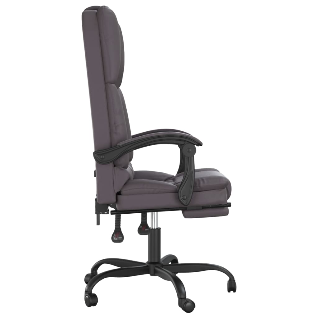 Fauteuil de massage inclinable de bureau Gris Similicuir