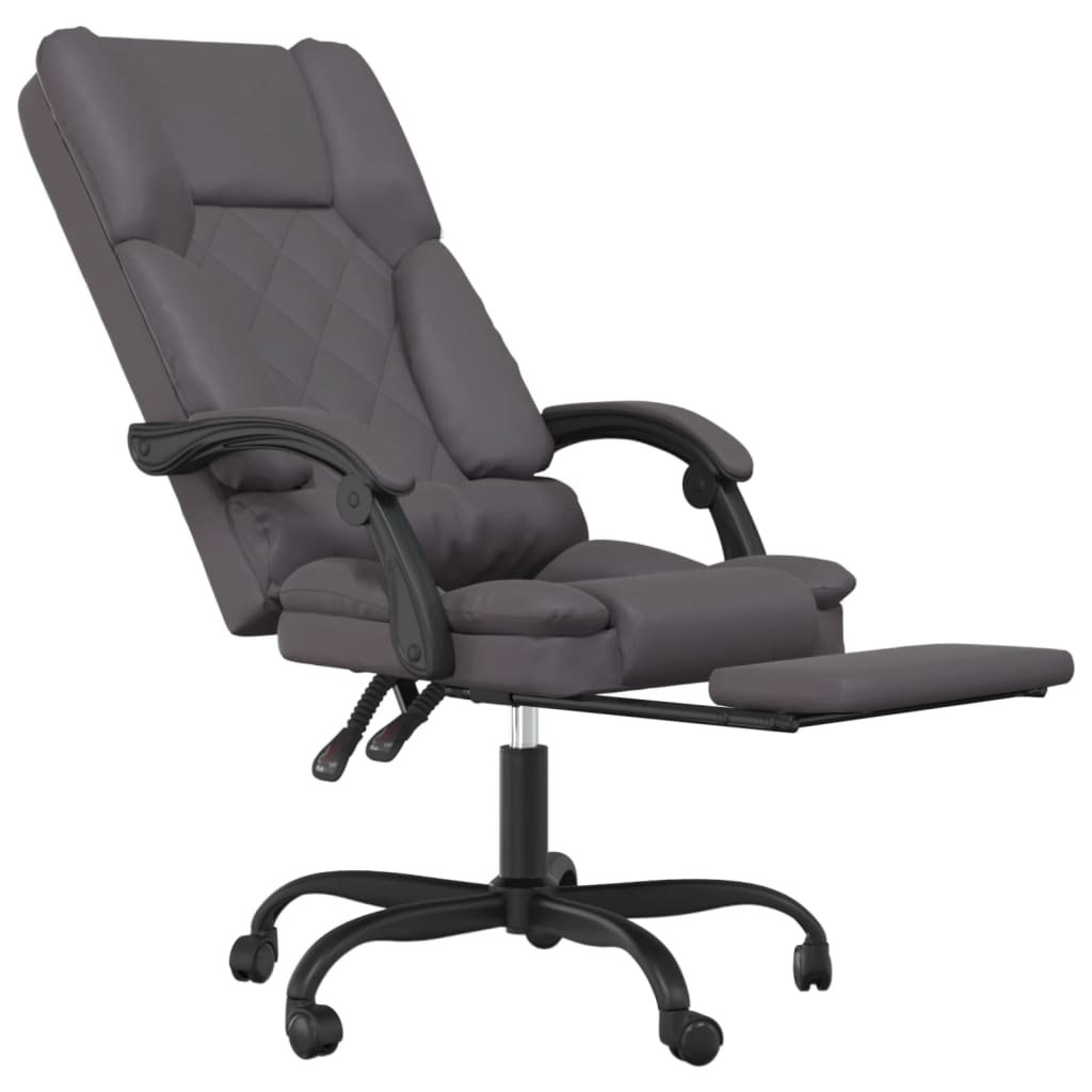 Fauteuil de massage inclinable de bureau Gris Similicuir