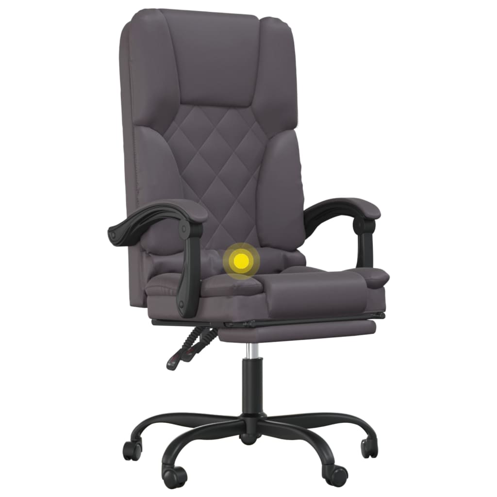 Fauteuil de massage inclinable de bureau Gris Similicuir